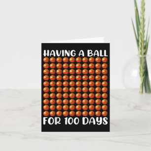 Tarjeta 100 días de básquetbol escolar 100 días