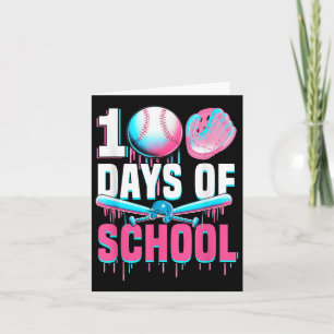 Tarjeta 100 Días De Bate De Béisbol Escolar Derrame 100 Dí