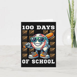 Tarjeta 100 Días De Béisbol Escolar 100º Día De La Escuela