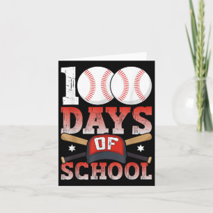 Tarjeta 100 Días De Béisbol Escolar 100 Días Para Estudian