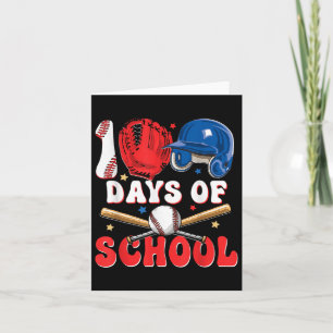 Tarjeta 100 Días De Béisbol Escolar 100 Días Para Niños
