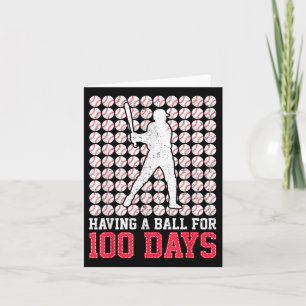 Tarjeta 100 Días De Béisbol Escolar 100 Días Para Niños