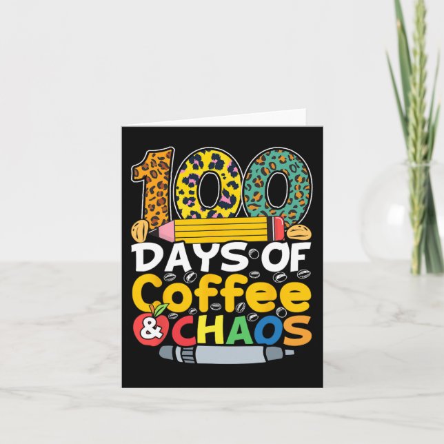 Tarjeta 100 Días De Café Y Caos Estudiantes Profesores 100 (Anverso)
