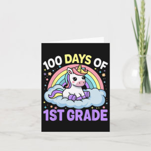 Tarjeta 100 Días De Chicas De 1er Grado De Unicornio 100 D