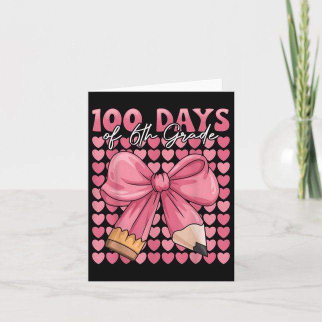 Tarjeta 100 Días De Chicas De 6º Grado Se Quedan Abajo 100 (Anverso)