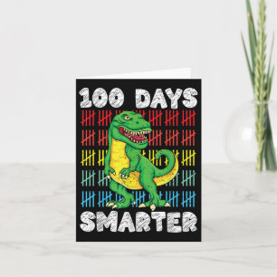 Tarjeta 100 días de clase T-rex 100 días de escuela