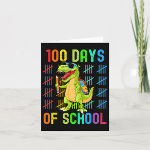 Tarjeta 100 días de clases 100 días Dino de dinosaurio T-r