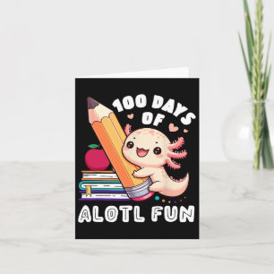 Tarjeta 100 días de clases Axolotl Feliz 100 días de profe