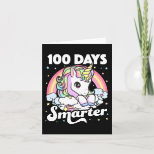 Tarjeta 100 días de clases de Chicas unicornio