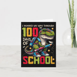 Tarjeta 100 días de clases Trex 100 días más inteligentes