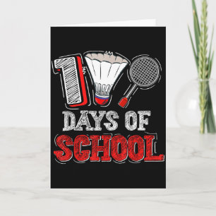 Tarjeta 100 Días De Colegio Amantes Del Bádminton Niños Ch