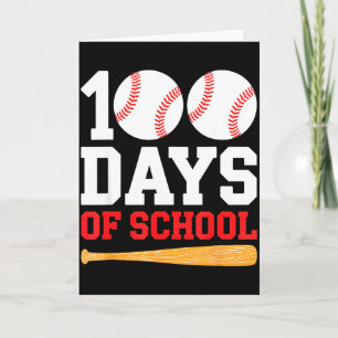 Tarjeta 100 Días De Colegio Béisbol Chicos 100 Días Más In