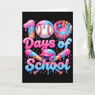 Tarjeta 100 Días De Colegio Béisbol Chicos Niños _1 