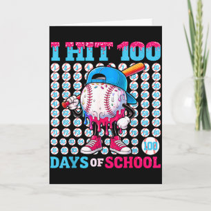 Tarjeta 100 Días De Colegio Beisbol Drip Niños 100º D