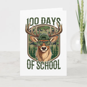 Tarjeta 100 Días de Colegio Camuflaje de Ciervo Profesor D