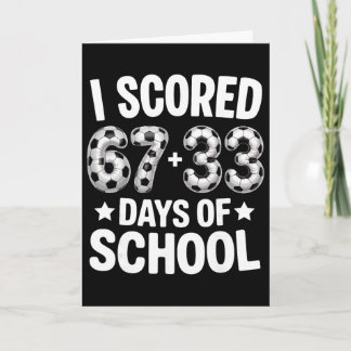 Tarjeta 100 Días De Colegio Fútbol Marcó Seis Siete 67+33 