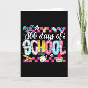 Tarjeta 100 Días De Colegio Lazo Coquette Elegante Profeso