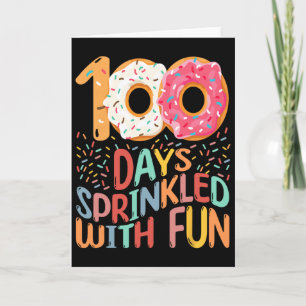 Tarjeta 100 días de colegio niñas jardín de infantes 100º