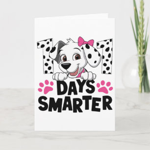 Tarjeta 100 Días De Colegio Perro Dálmata Chico Ropa 100 D