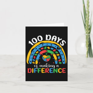 Tarjeta 100 días de conciencia sobre el autismo escolar