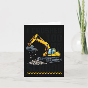 Tarjeta 100 Días De Construcción De Niños Pequeños En La E