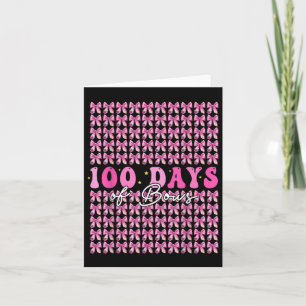 Tarjeta 100 Días De Coqueta De Bows 100º Día De Enseñanza