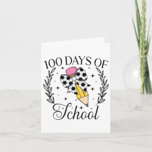 Tarjeta 100 Días de Coquette de Fútbol Escolar Bow 100t