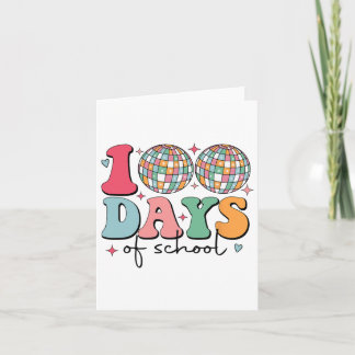 Tarjeta 100 Días De Discoteca Escolar Feliz 100º Día De La