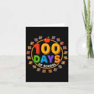 Tarjeta 100 días de diseño escolar feliz 100º día de