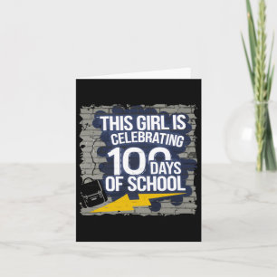 Tarjeta 100 días de diversión para Chicas 100 días de cole