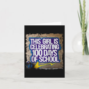 Tarjeta 100 días de diversión para Chicas 100 días de cole
