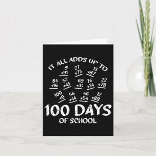 Tarjeta 100 Días De Enseñanza De Matemáticas Escolares Gua