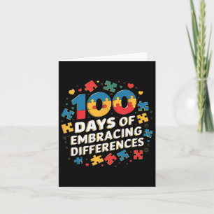 Tarjeta 100 Días De Enseñanza Escolar Que Abarca Diferente