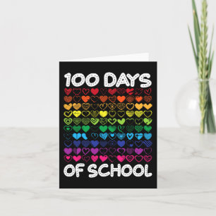 Tarjeta 100 Días De Enseñanza O Estudiante De Amor Al Cora