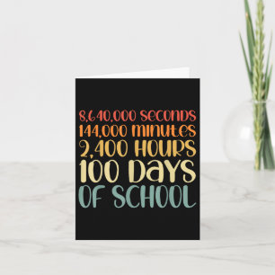 Tarjeta 100 días de equipo de profesores escolares 80 Retr