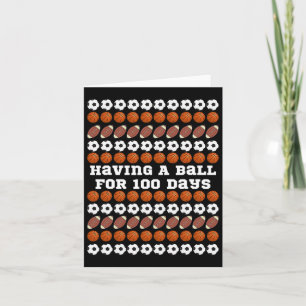 Tarjeta 100 Días De Escolares De Baloncestistas