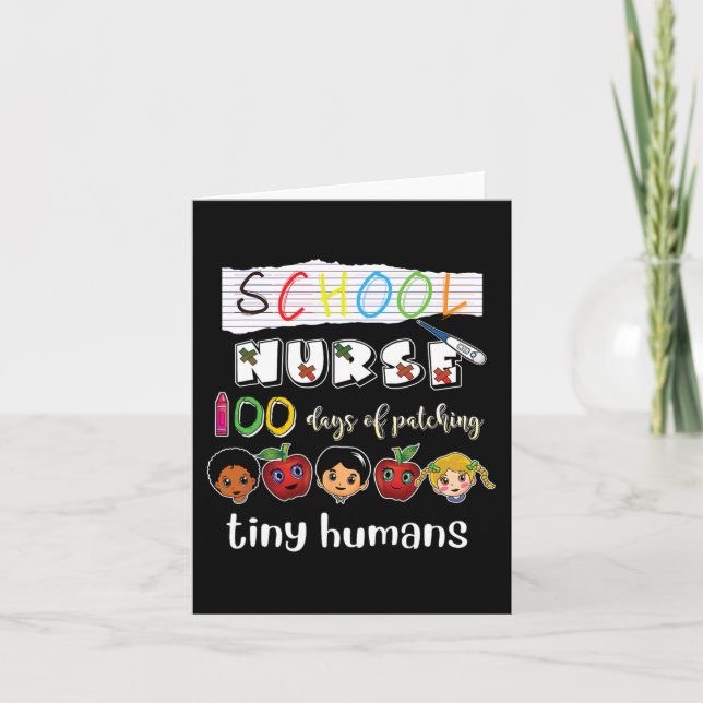 Tarjeta 100 días de escolaridad en la pequeña escuela huma (Anverso)