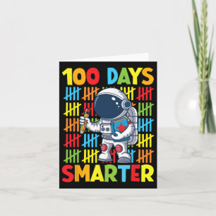 Tarjeta 100 días de escuela 100 días de astronauta espacia