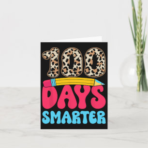 Tarjeta 100 días de escuela 100 días leopardo arcoiris