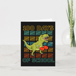 Tarjeta 100 Días De Escuela 2025 Dinosaurio Boxing Mma Mar