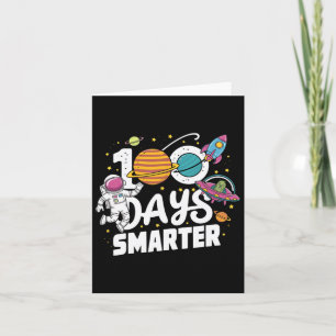 Tarjeta 100 días de escuela Astronauta Niños espaciales 10