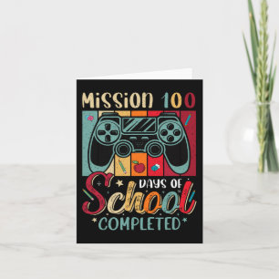 Tarjeta 100 días de escuela completaron 100 días de juegos