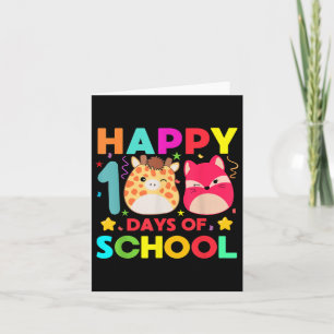 Tarjeta 100 Días De Escuela Cute Squish Kindergarten Stud