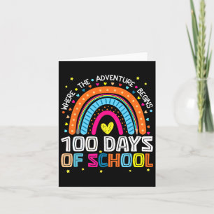 Tarjeta 100 Días De Escuela Donde Comienza La Aventura