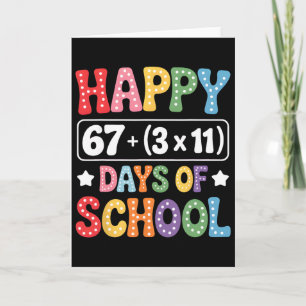 Tarjeta 100 Días De Escuela Ecuación Matemática Groovy 67