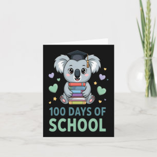 Tarjeta 100 Días De Escuela Koala Estudiante Maestro