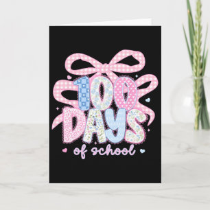 Tarjeta 100 Días De Escuela Lazo Coquette Lazo Niña Mujere