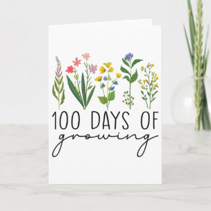 Tarjeta 100 Días De Escuela Maestro 100 Días De Crecer Flo
