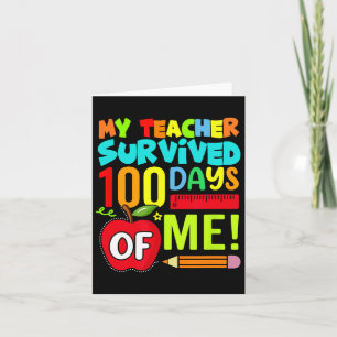 Tarjeta 100 Días De Escuela Maestro Feliz 100º Día De Escu