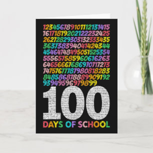 Tarjeta 100 Días De Escuela Niños Niñas Matemáticas Profes